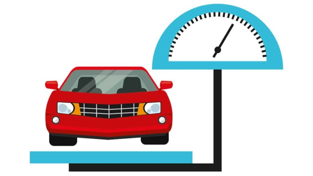 Weight of the vehicle