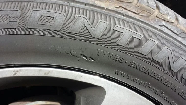 tire sidewall damage